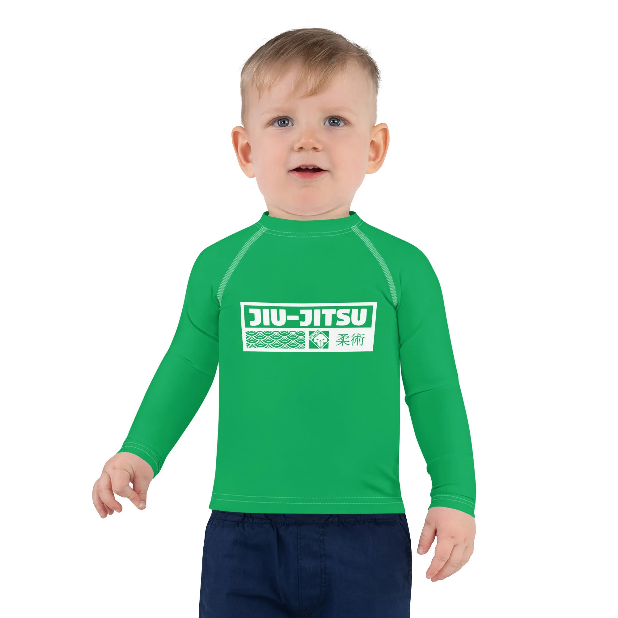 Kid's Boys Long Sleeve BJJ Rash Guard Jiu-Jitsu 009 - Jade