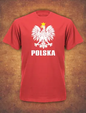 Koszulka Polska Polish Poland Football Euro Kibic T-shirt - Red - DONATION TO SUPPORT UKRAINE