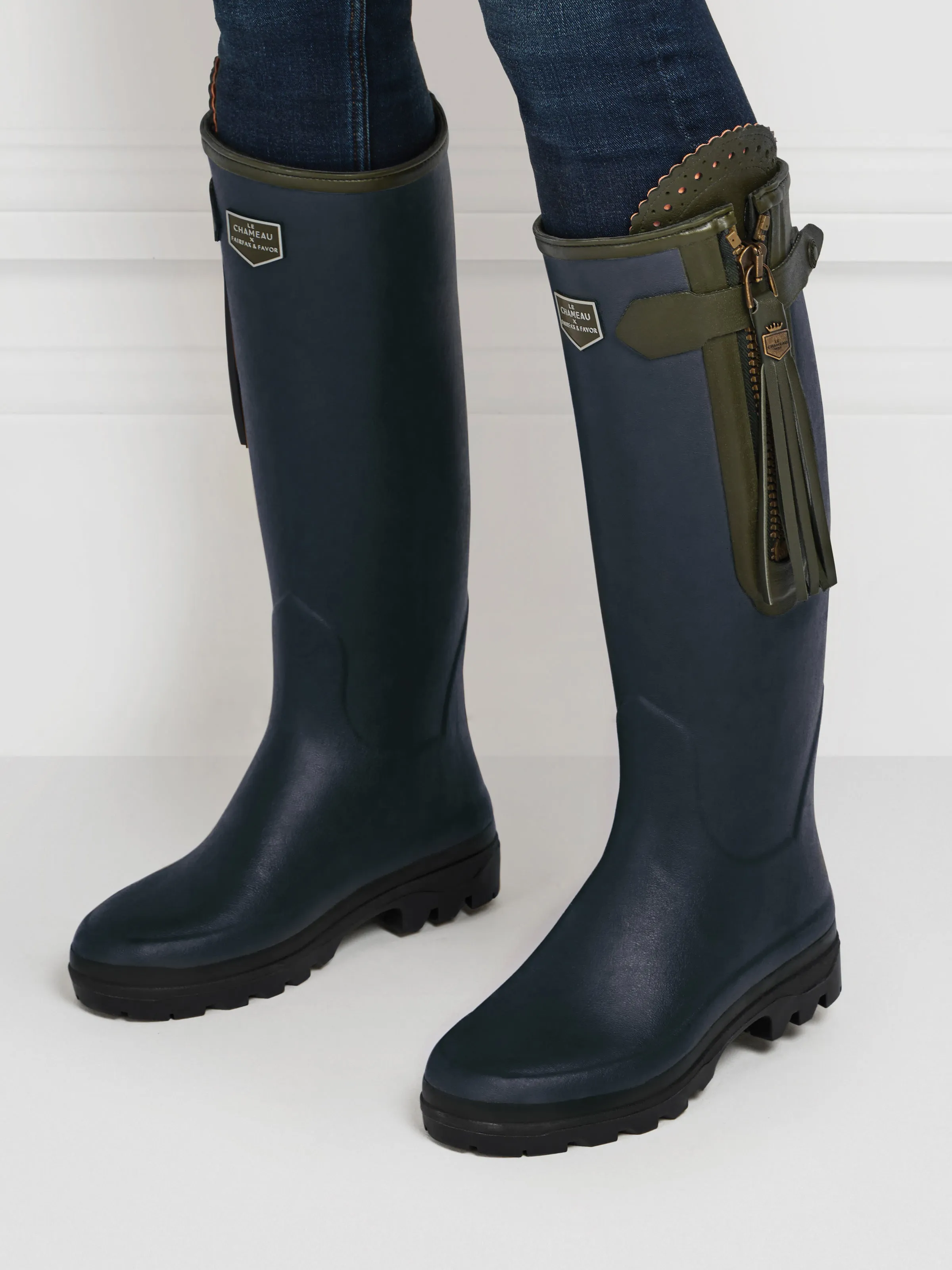 L'Alliance Neoprene Lined Wellington Boot (Narrow Fit) - Navy