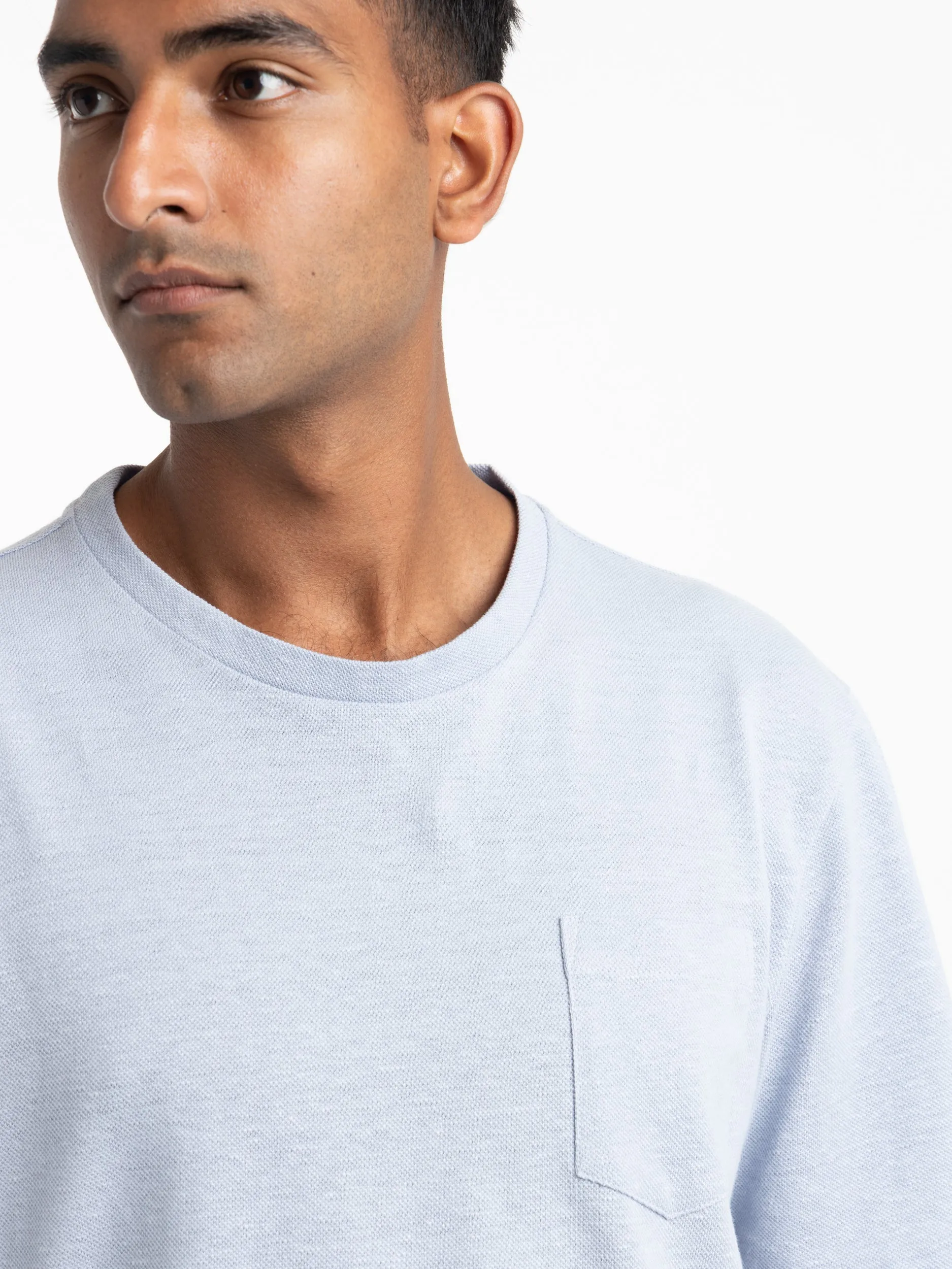 Light Blue Piqué Pocket T-Shirt