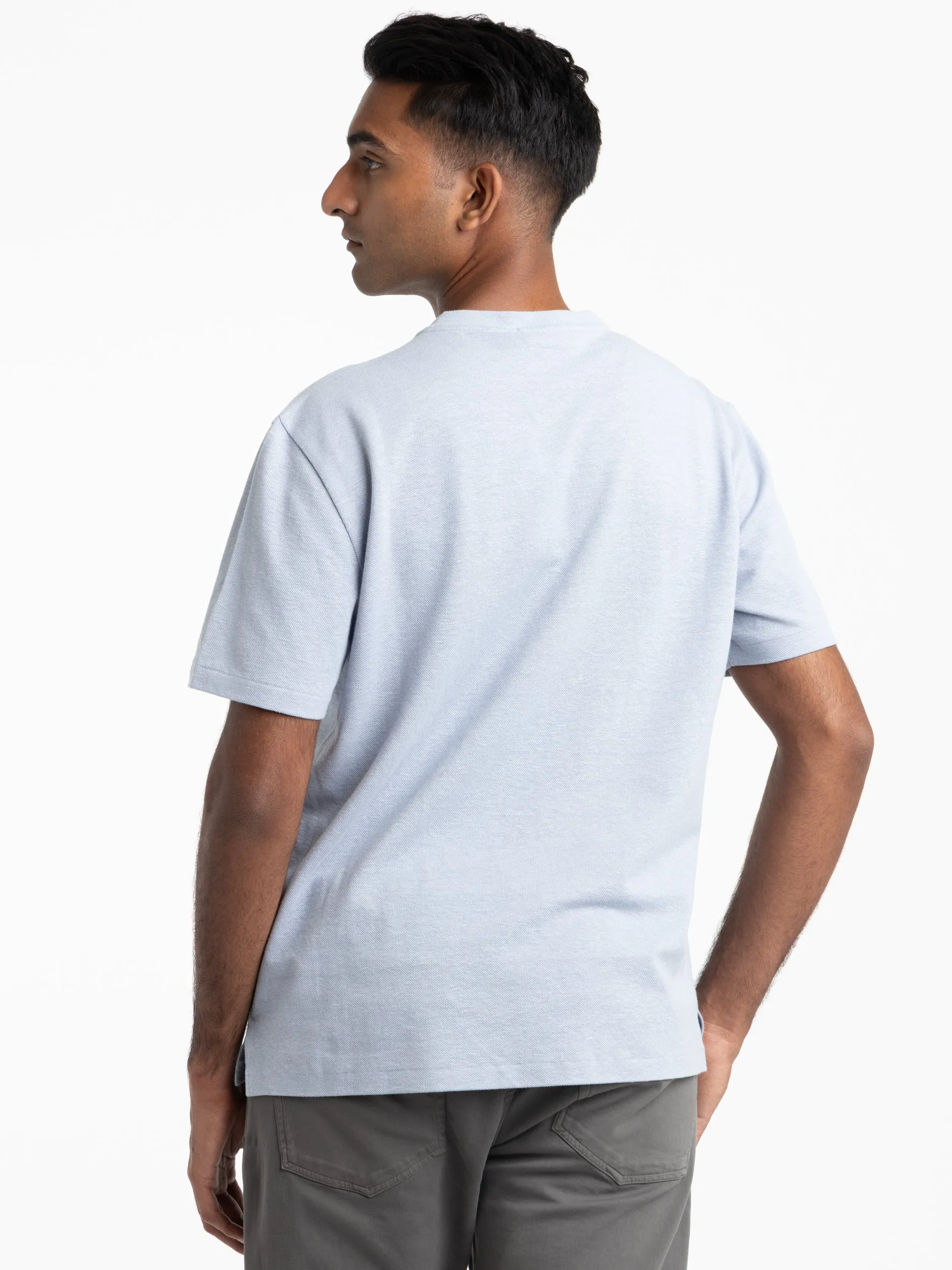 Light Blue Piqué Pocket T-Shirt