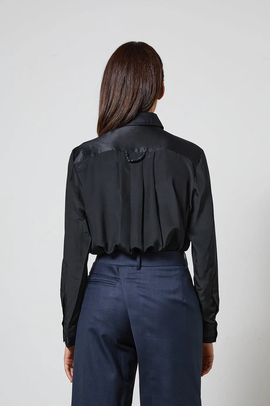 LOCK black - silk shirt