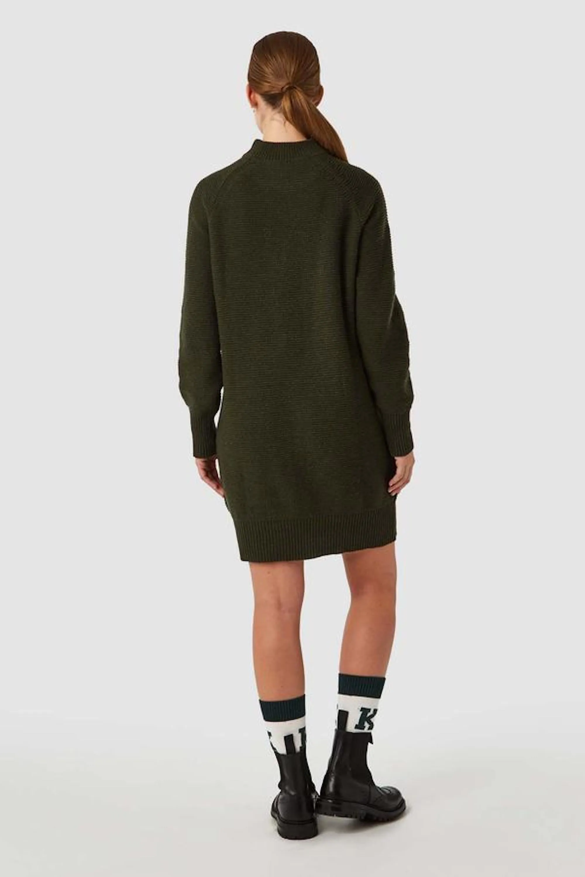 lorraine knitted dress military green