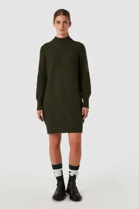 lorraine knitted dress military green