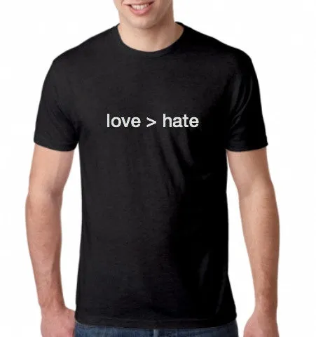 'love > hate' T-Shirt - Black