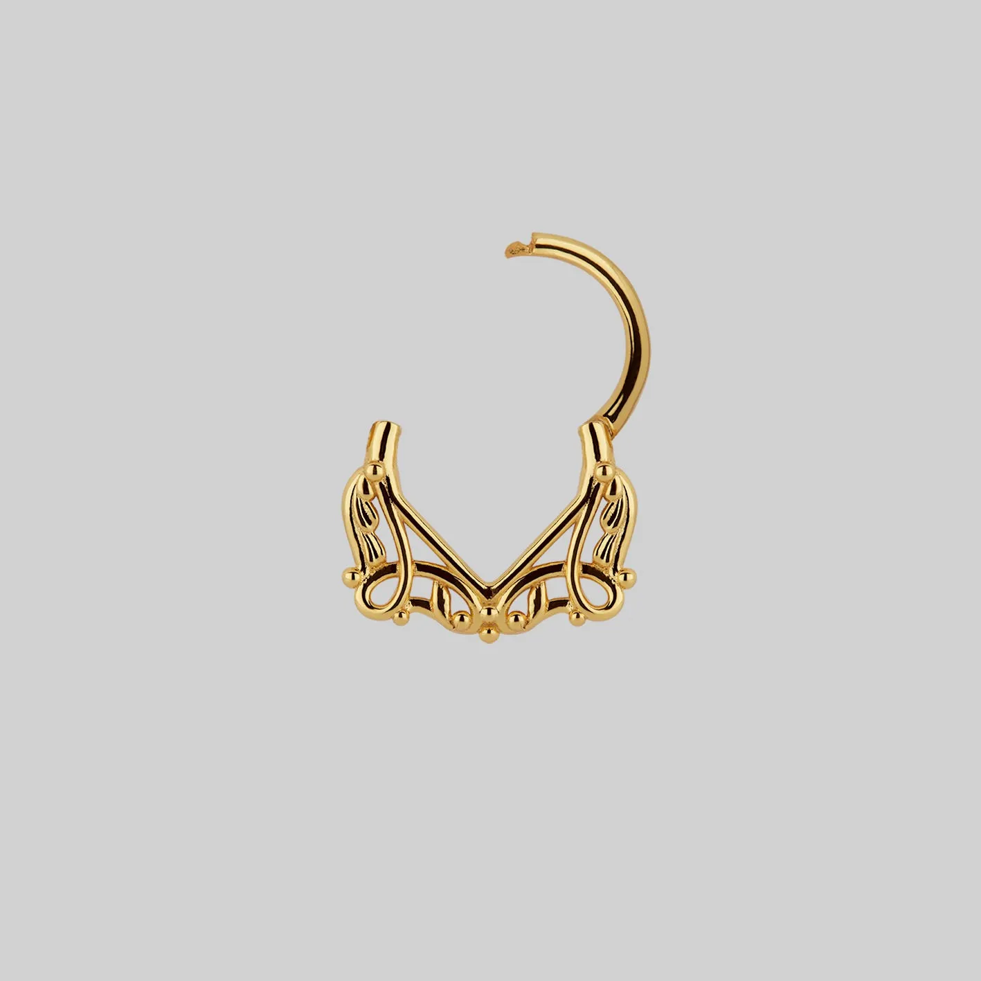 MAIDEN. Lace Septum Clicker Ring - Gold