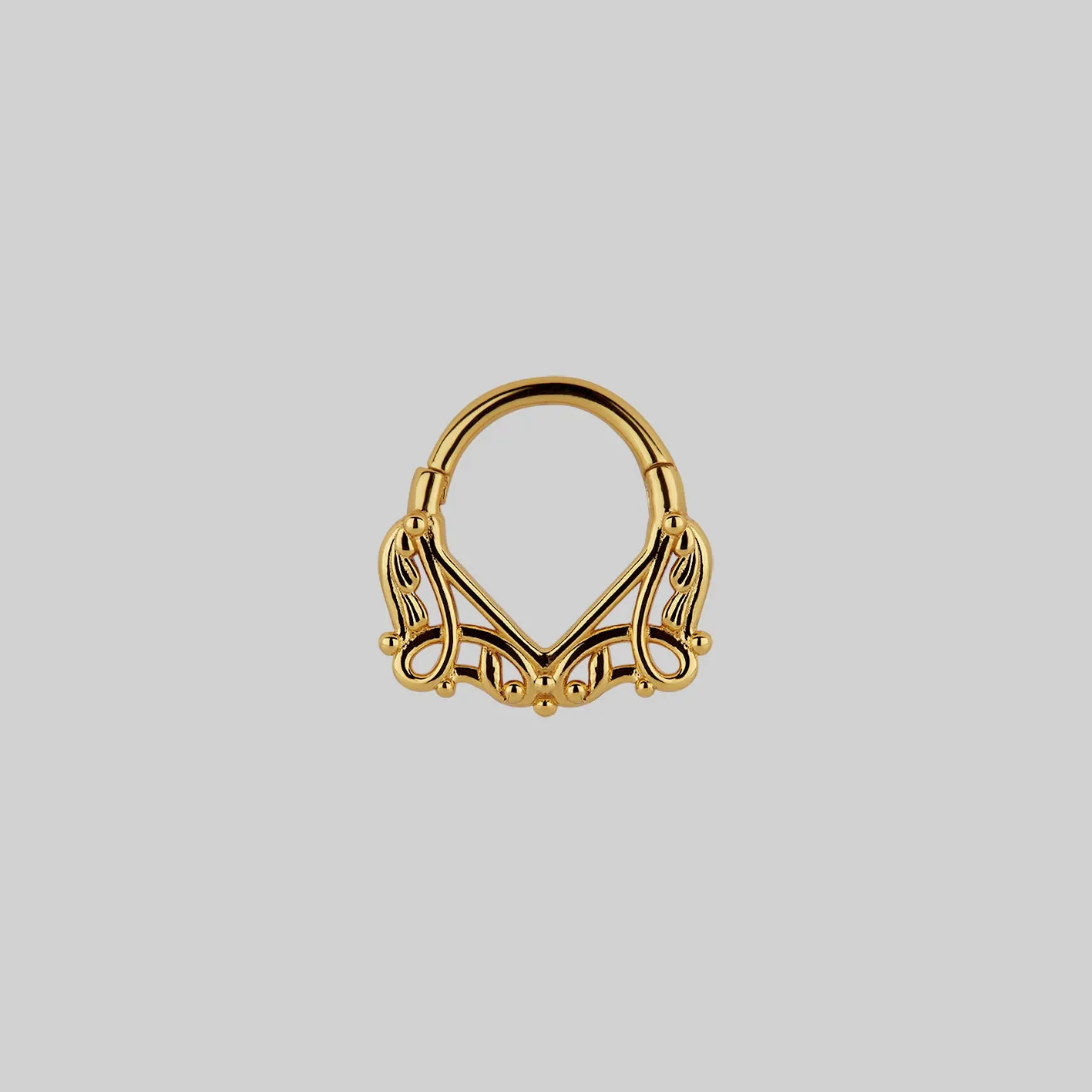 MAIDEN. Lace Septum Clicker Ring - Gold