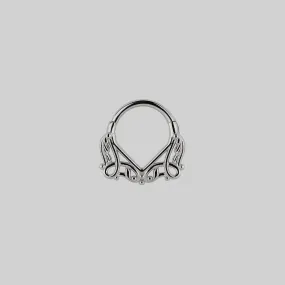 MAIDEN. Lace Septum Clicker Ring - Silver