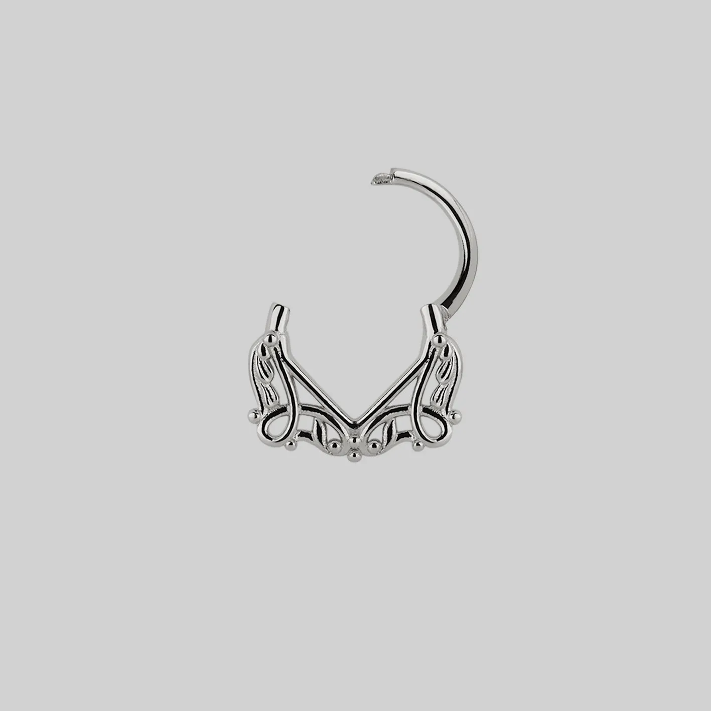 MAIDEN. Lace Septum Clicker Ring - Silver