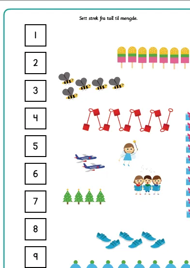 Matematikkoppgaver med tall 0-20