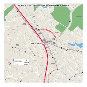 MBTA Quincy Center Station Neighborhood Map (July 2012)