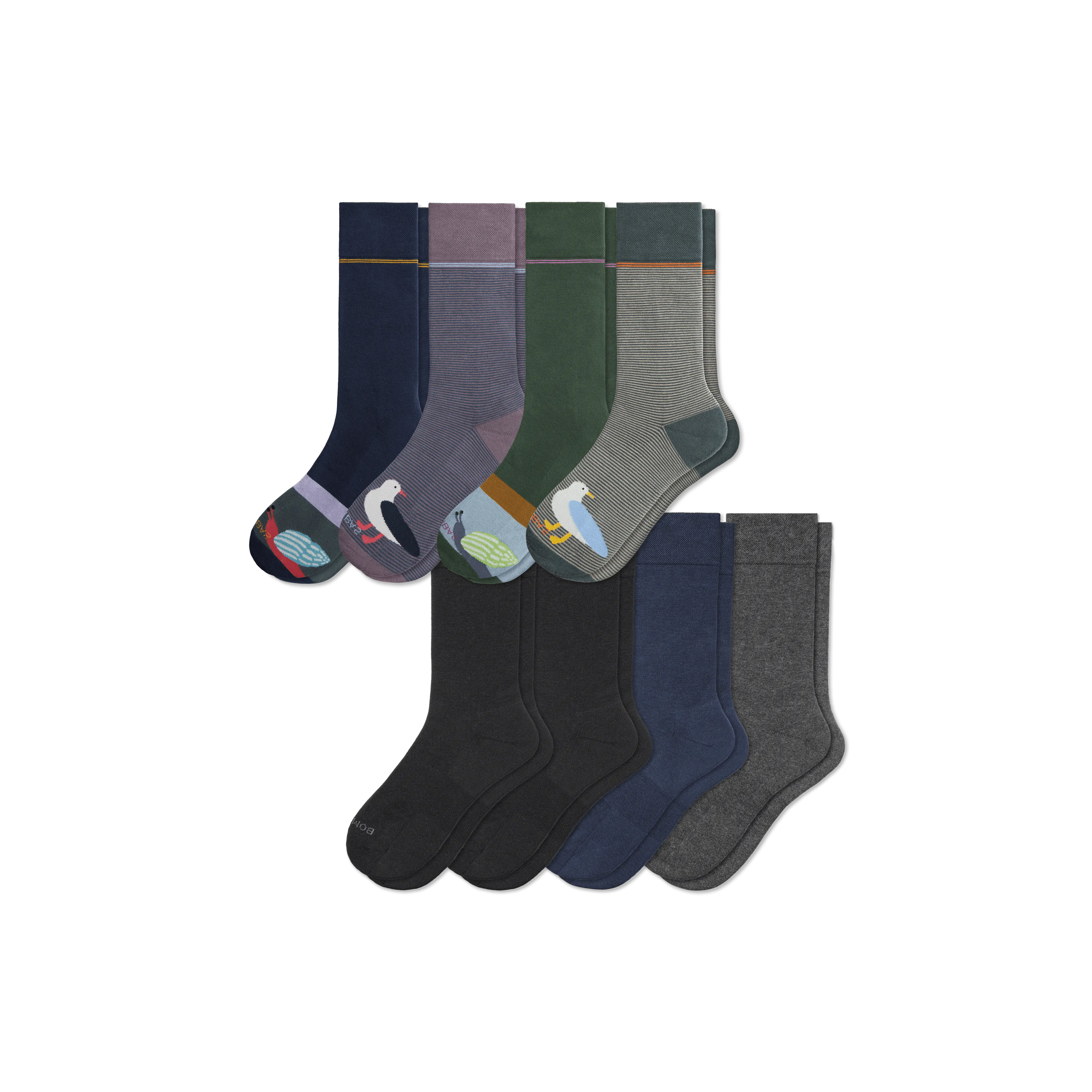 Men's Dress Calf Sock 8-Pack