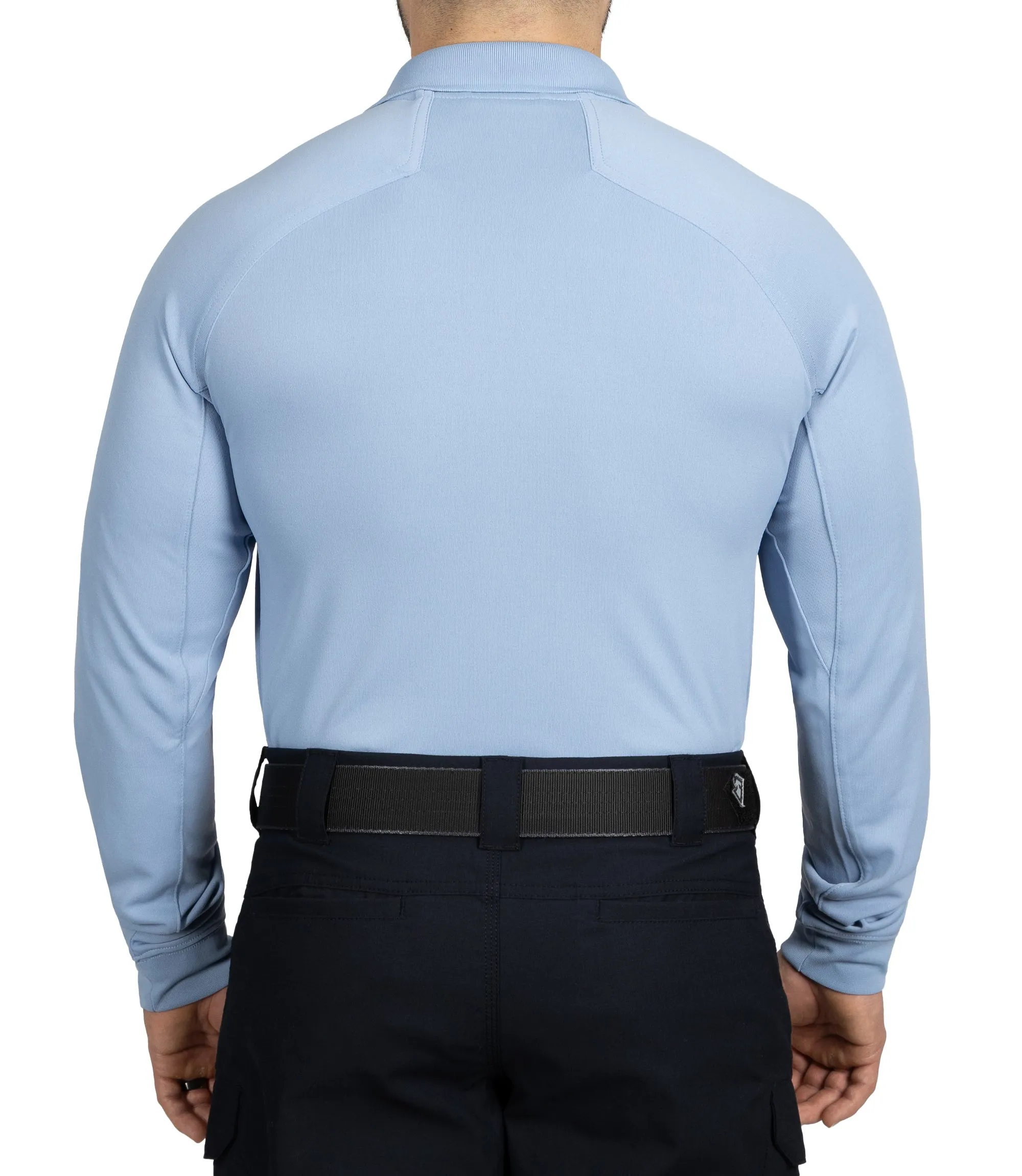 Men's Performance Long Sleeve Polo / Medium Blue