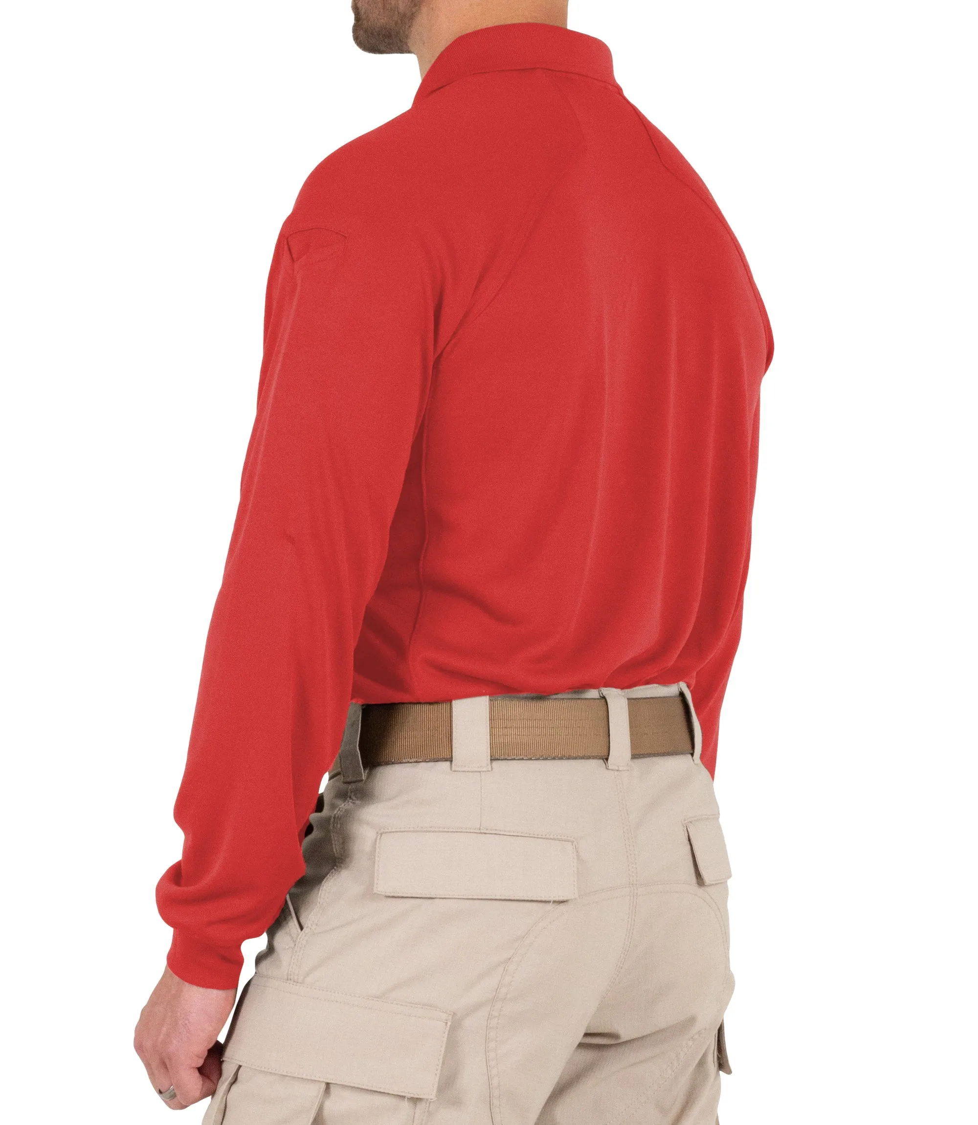 Men's Performance Long Sleeve Polo / Red