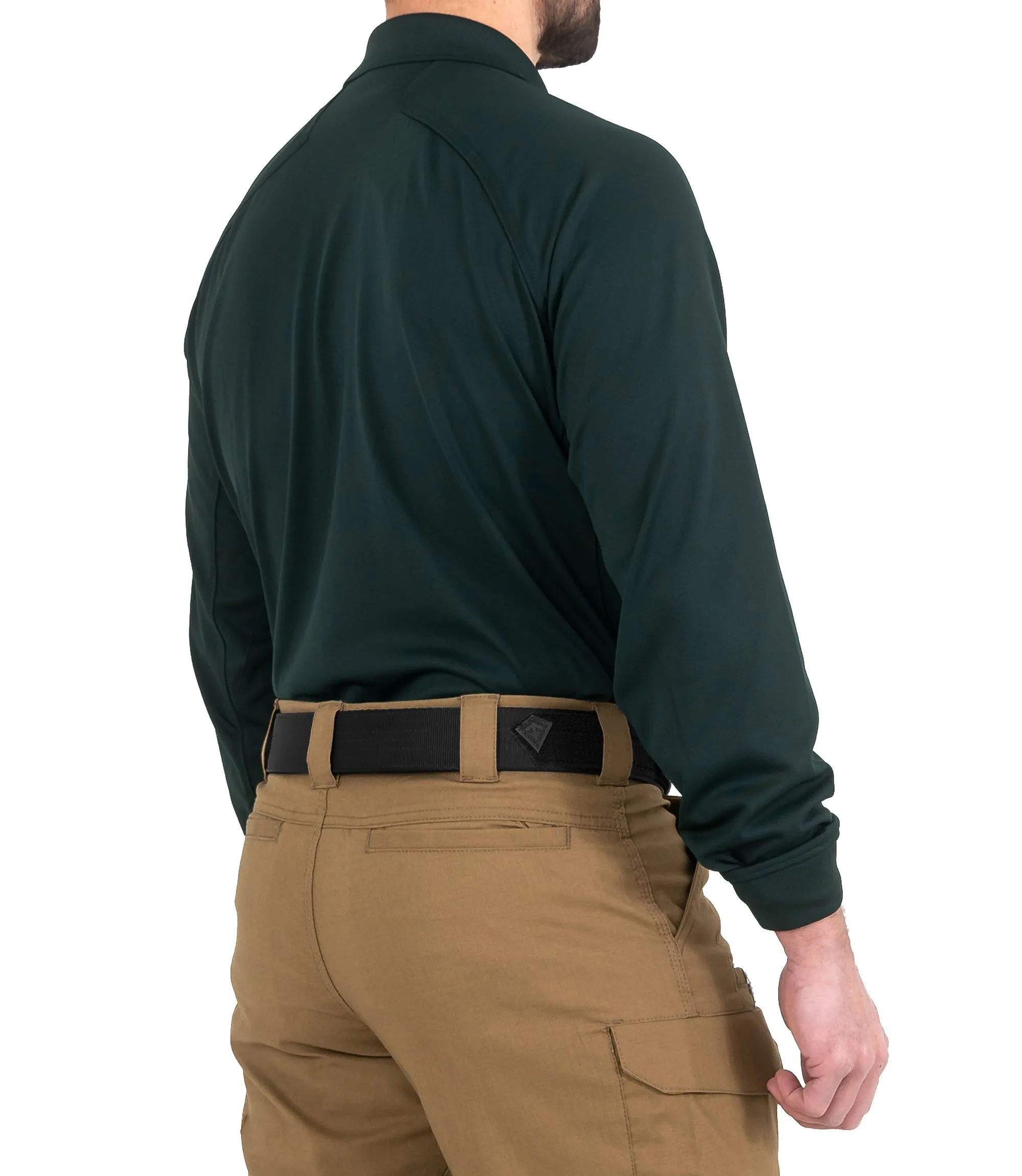 Men's Performance Long Sleeve Polo / Spruce Green