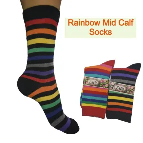 Mid-Calf Rainbow Socks