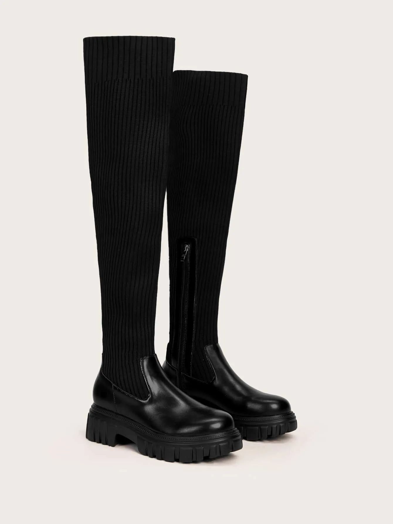 Minimalist Over Knee Sock Boots