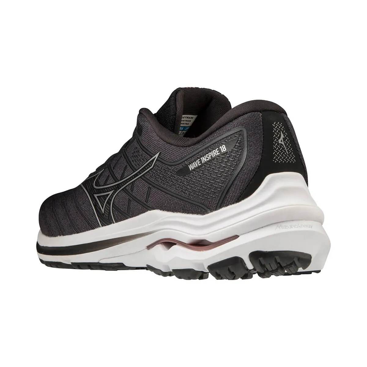 Mizuno Wave Inspire 18 Wide Womens | Black/silver/ebony