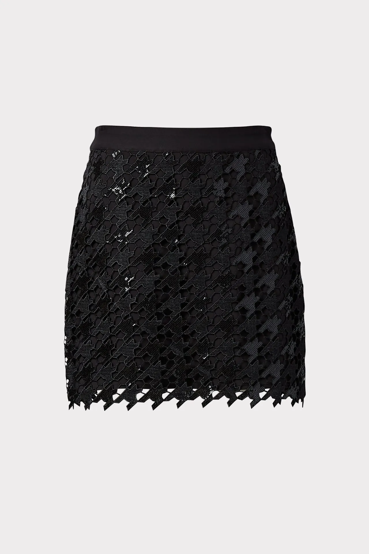 Modern Mini Herringbone Sequin Skirt