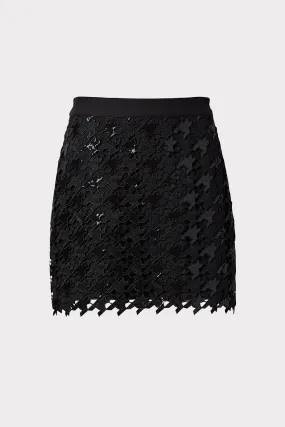 Modern Mini Herringbone Sequin Skirt