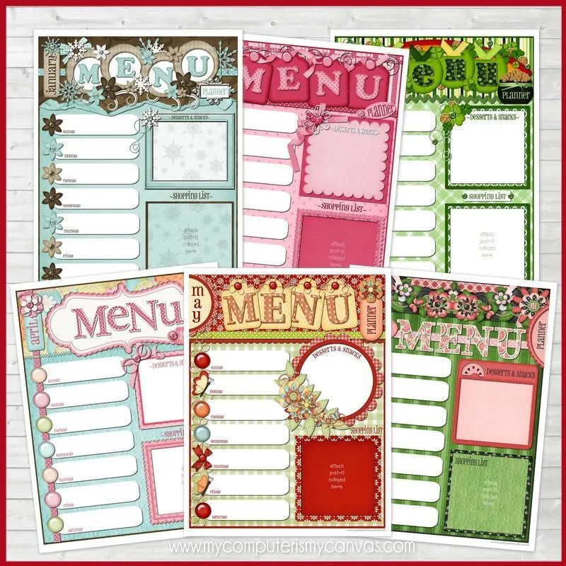 Monthly Menu Board Collection - PRINTABLE