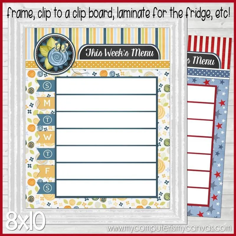 Monthly Menu Planners, Dry Erase {Annual Collection} PRINTABLE