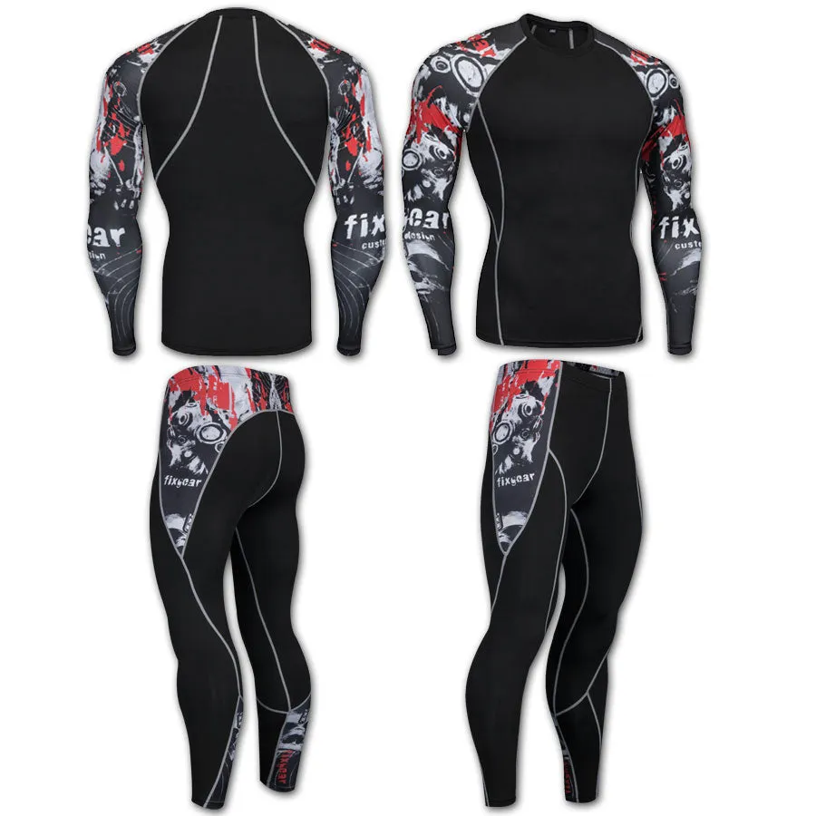 Motor City Madness 2 Long Sleeve No Gi BJJ Compression Rash Guard, Leggings & Shorts for Jiu Jitsu, MMA, Grappling & Wrestling Kit