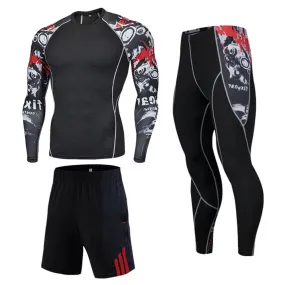 Motor City Madness 2 Long Sleeve No Gi BJJ Compression Rash Guard, Leggings & Shorts for Jiu Jitsu, MMA, Grappling & Wrestling Kit