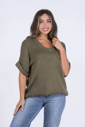 Muted Messages Short Sleeve Sweater