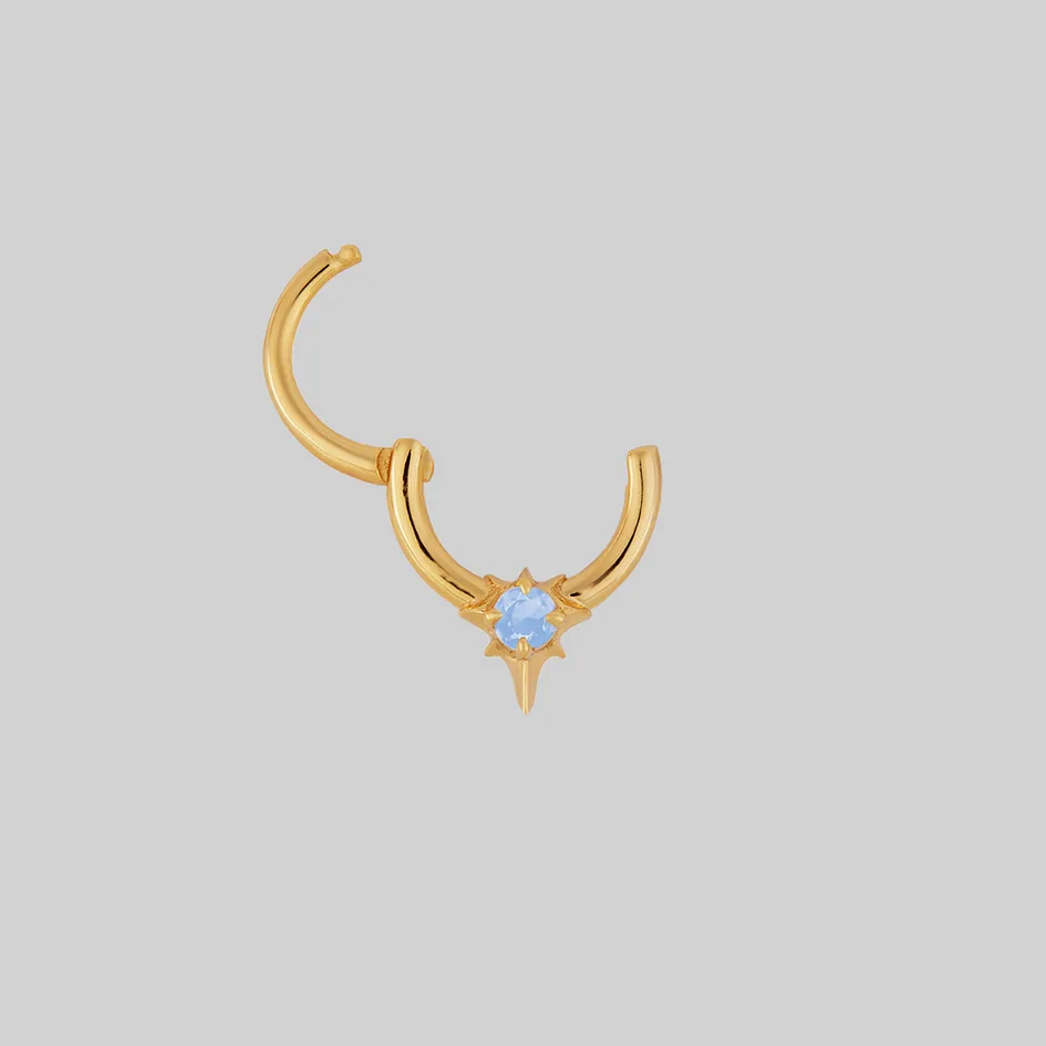 NOVA. Star Flare Opalite Septum Clicker Ring - Gold