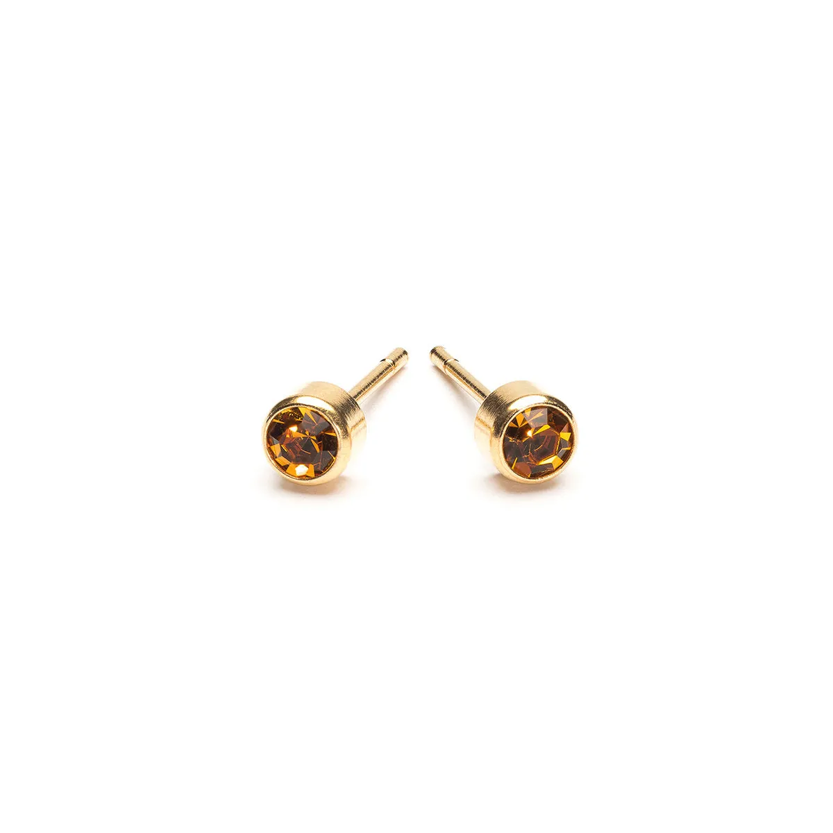 November Birthstone 14k Gold Plated Earrings