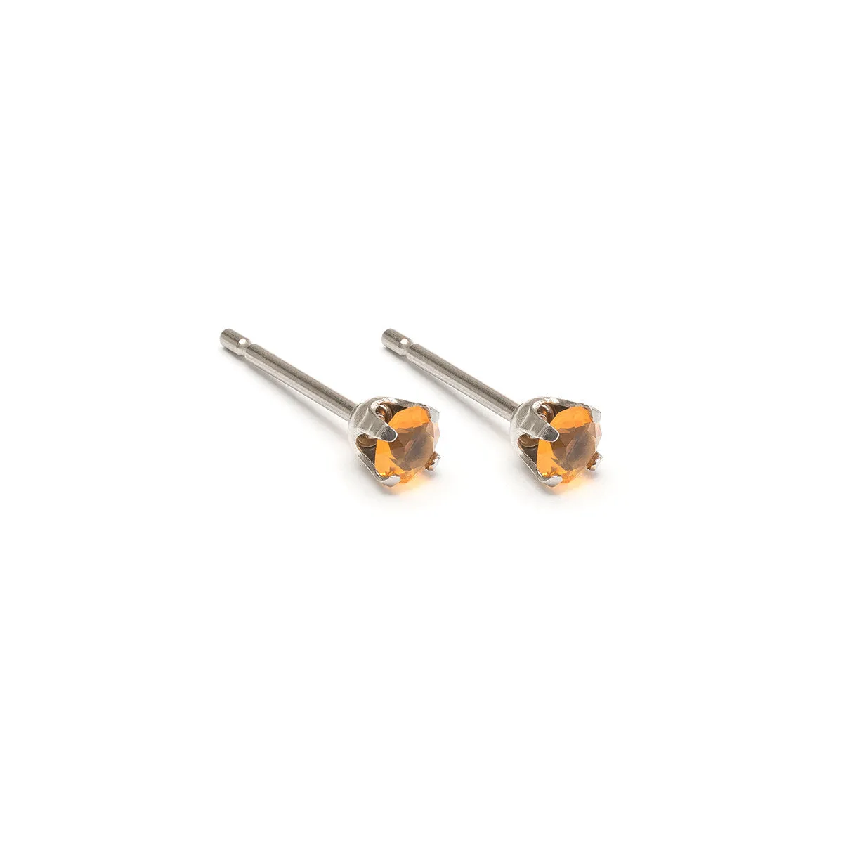 November Birthstone Stainless Steel Stud Earrings