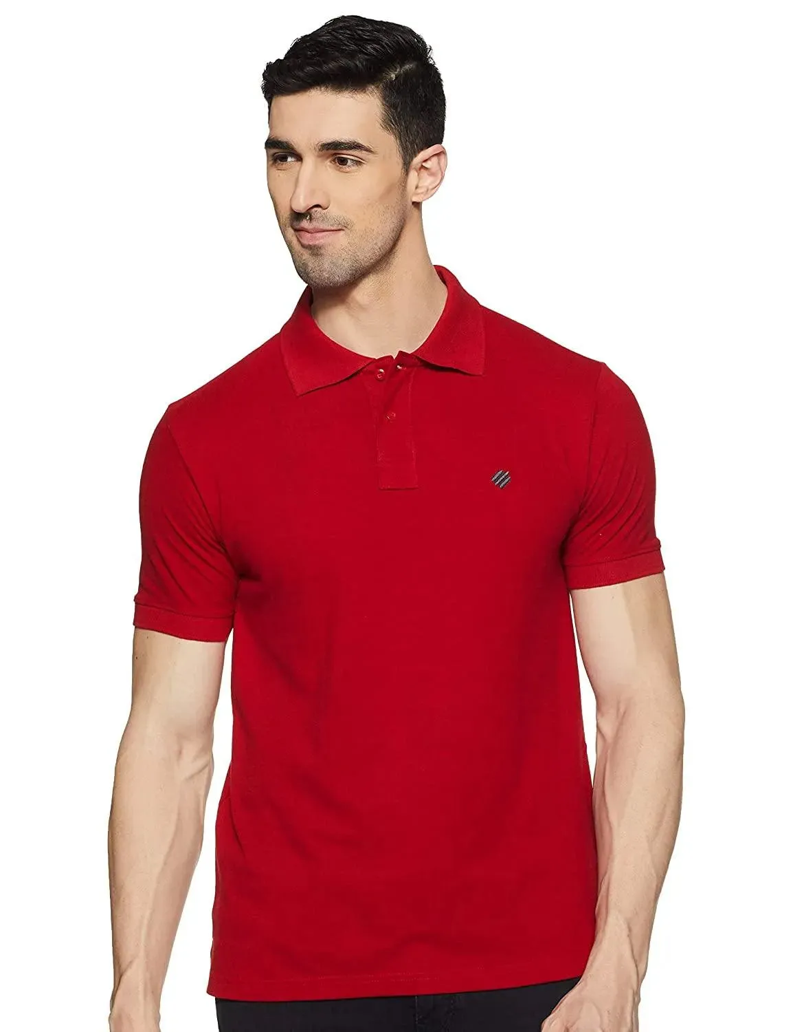 ONN Men's Cotton Polo T-Shirt (Pack of 2) in Solid Bottle Green-Red colours