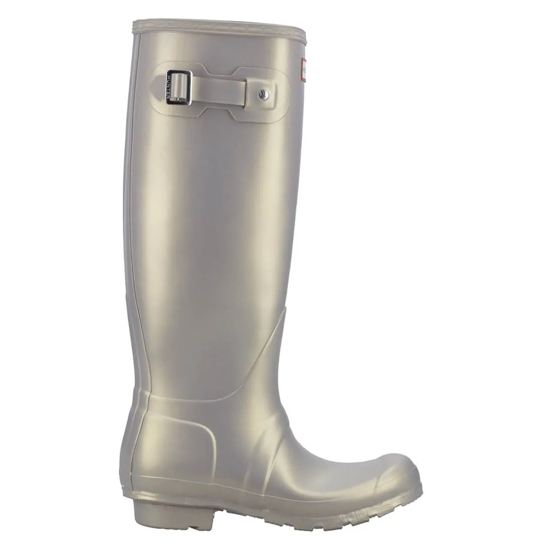 Original Tall Ladies Nebula Wellington Boots - Pale Gold by Hunter