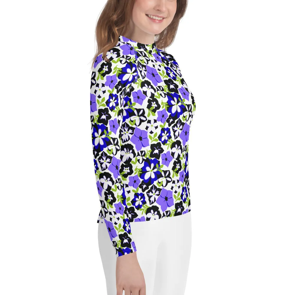 Petunias Youth Rash Guard (POD)