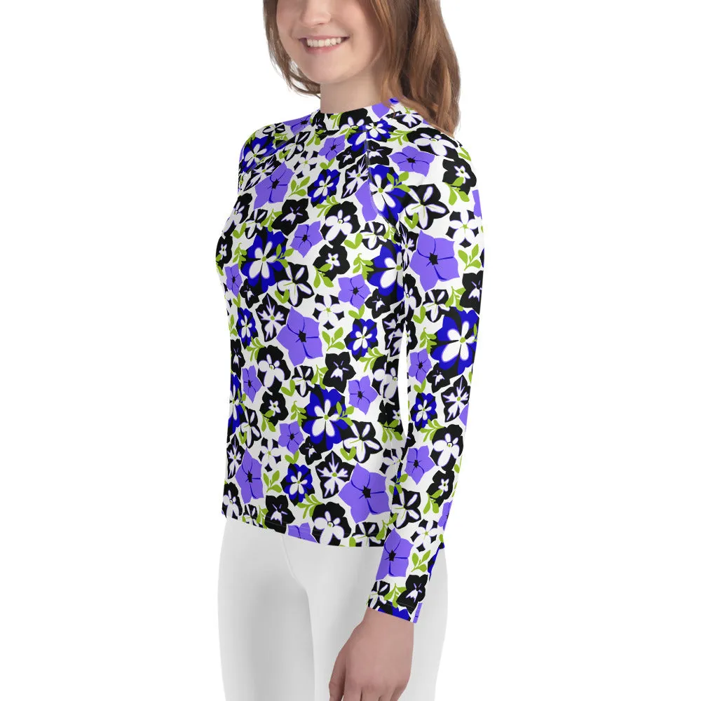 Petunias Youth Rash Guard (POD)