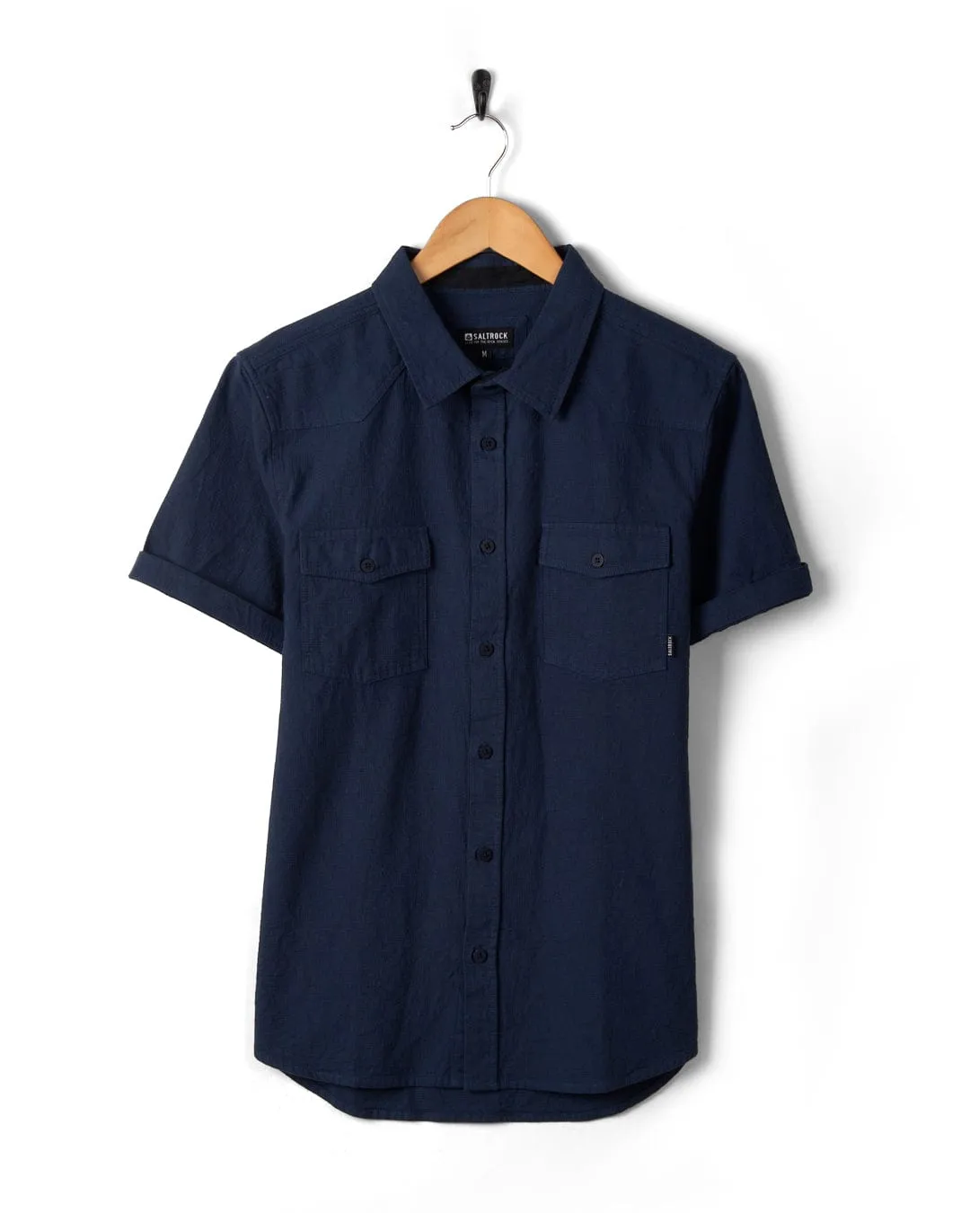 Polperro - Mens Short Sleeve Shirt - Blue