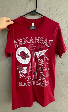 Razorback Collage Logo Tee