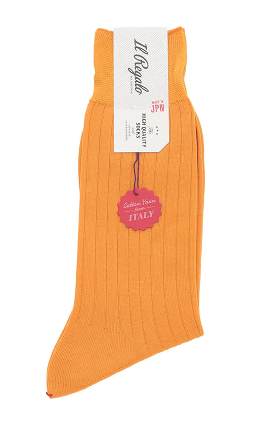 Ribbed Italian Cotton Mid-Calf Socks