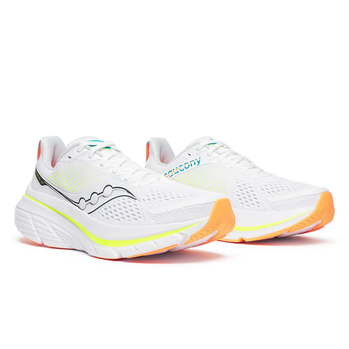 Saucony Guide 17 Mens Running Shoes | White/Black