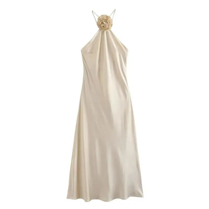 Susie Flower Satin Dress