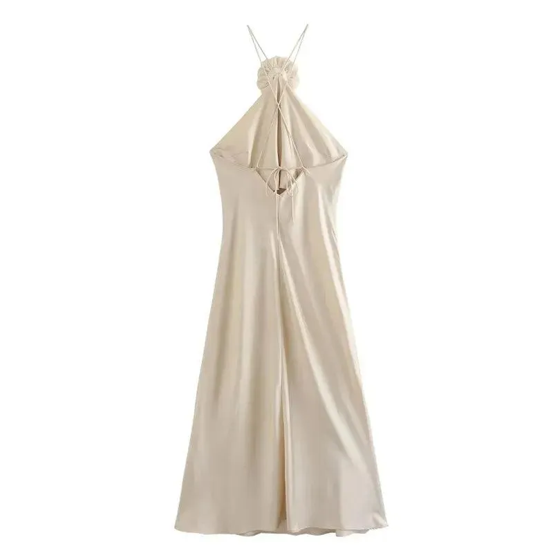 Susie Flower Satin Dress