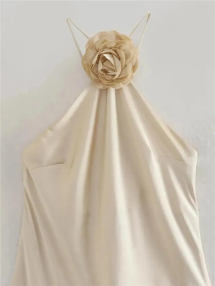 Susie Flower Satin Dress