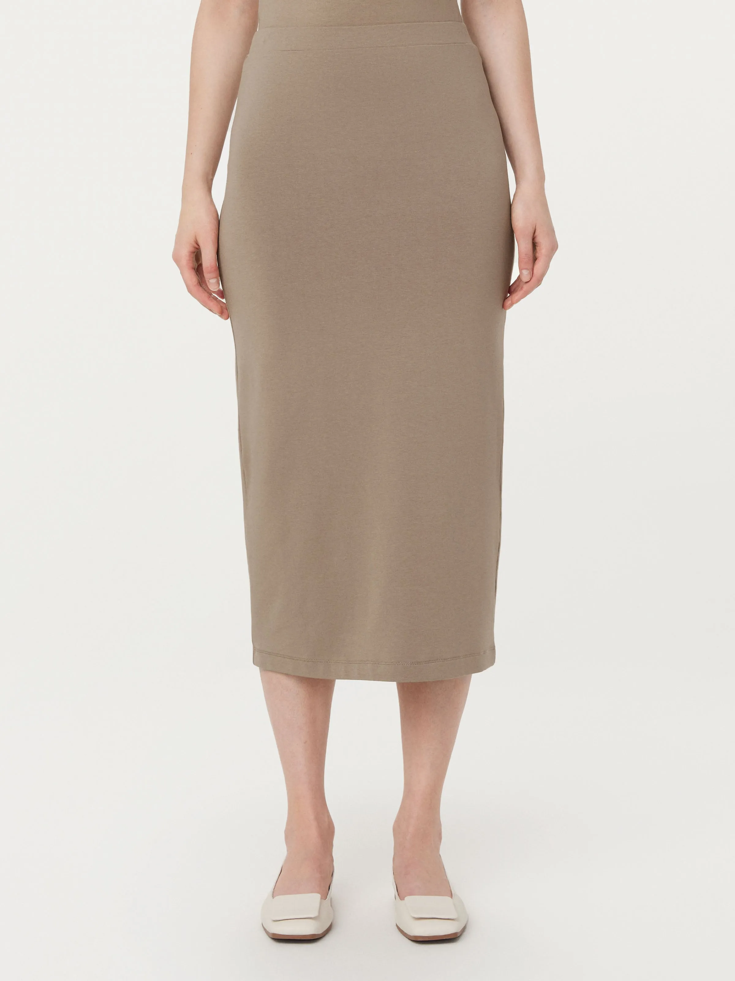 The Jersey Pencil Skirt in Taupe