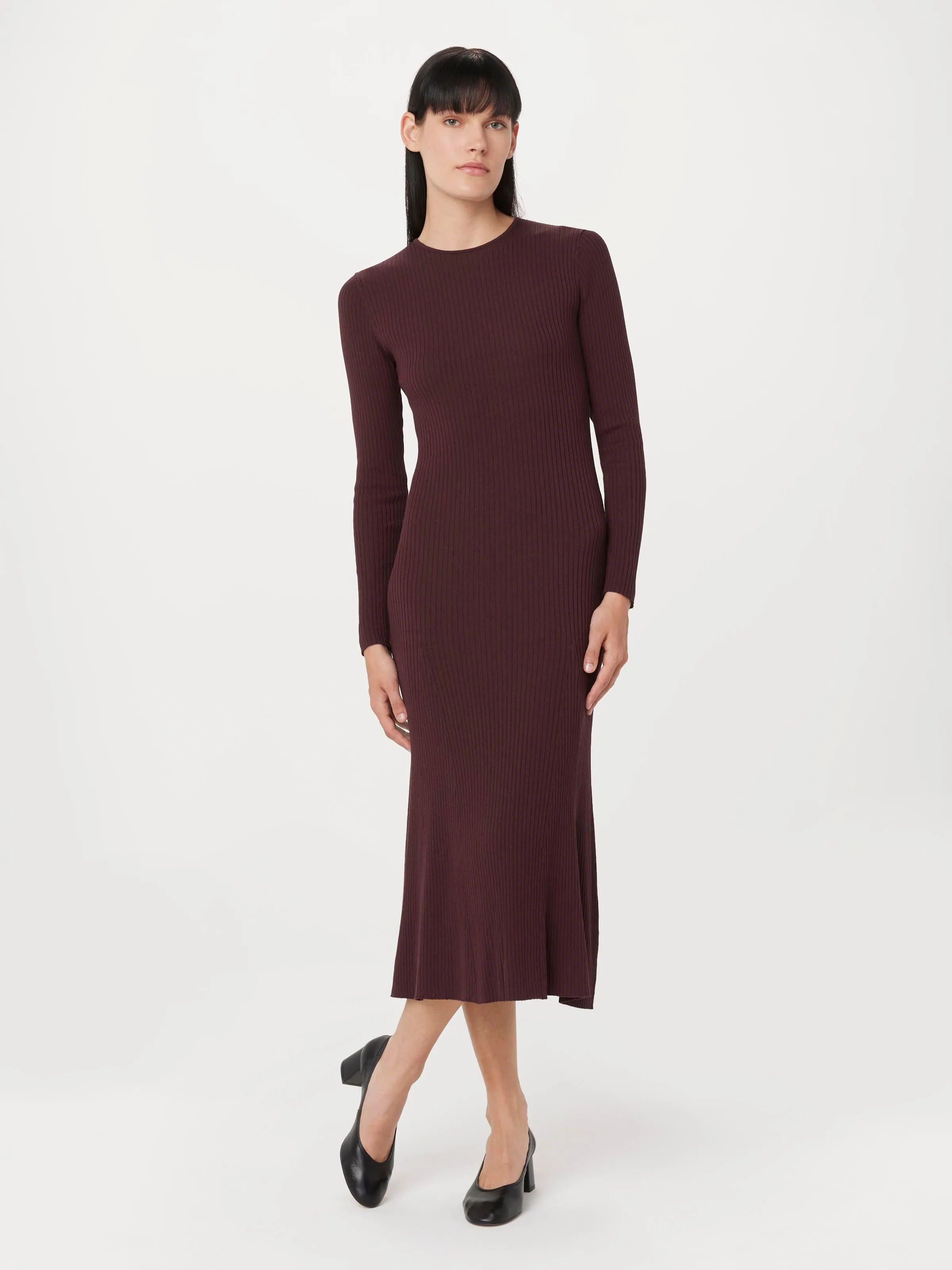 The Ribbed Maxi Dress in Pinot Noir