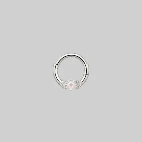 THIEF OF JOY. Opal Silver Clicker Ring - Septum