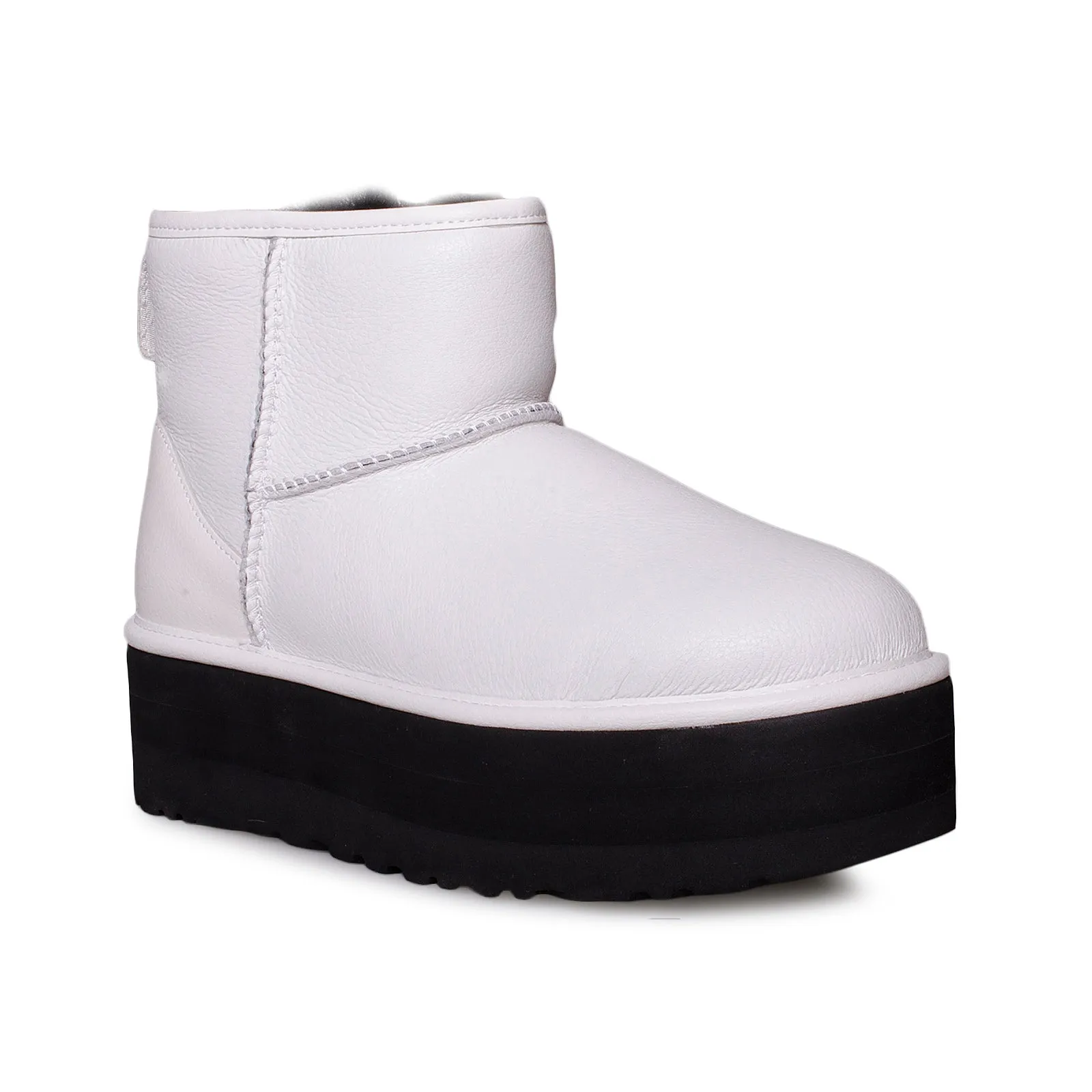 UGG Classic Mini Platform Ultra Matte White Boots - Women's