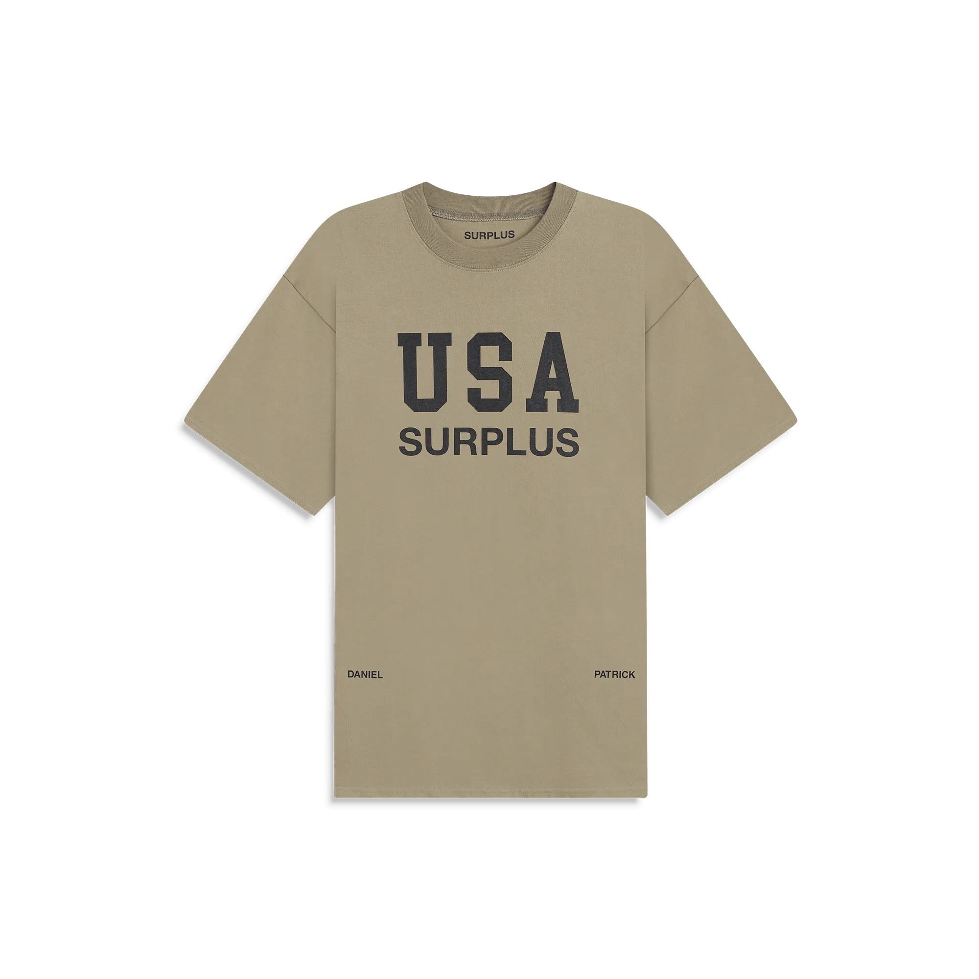 USA surplus tee / washed olive   black