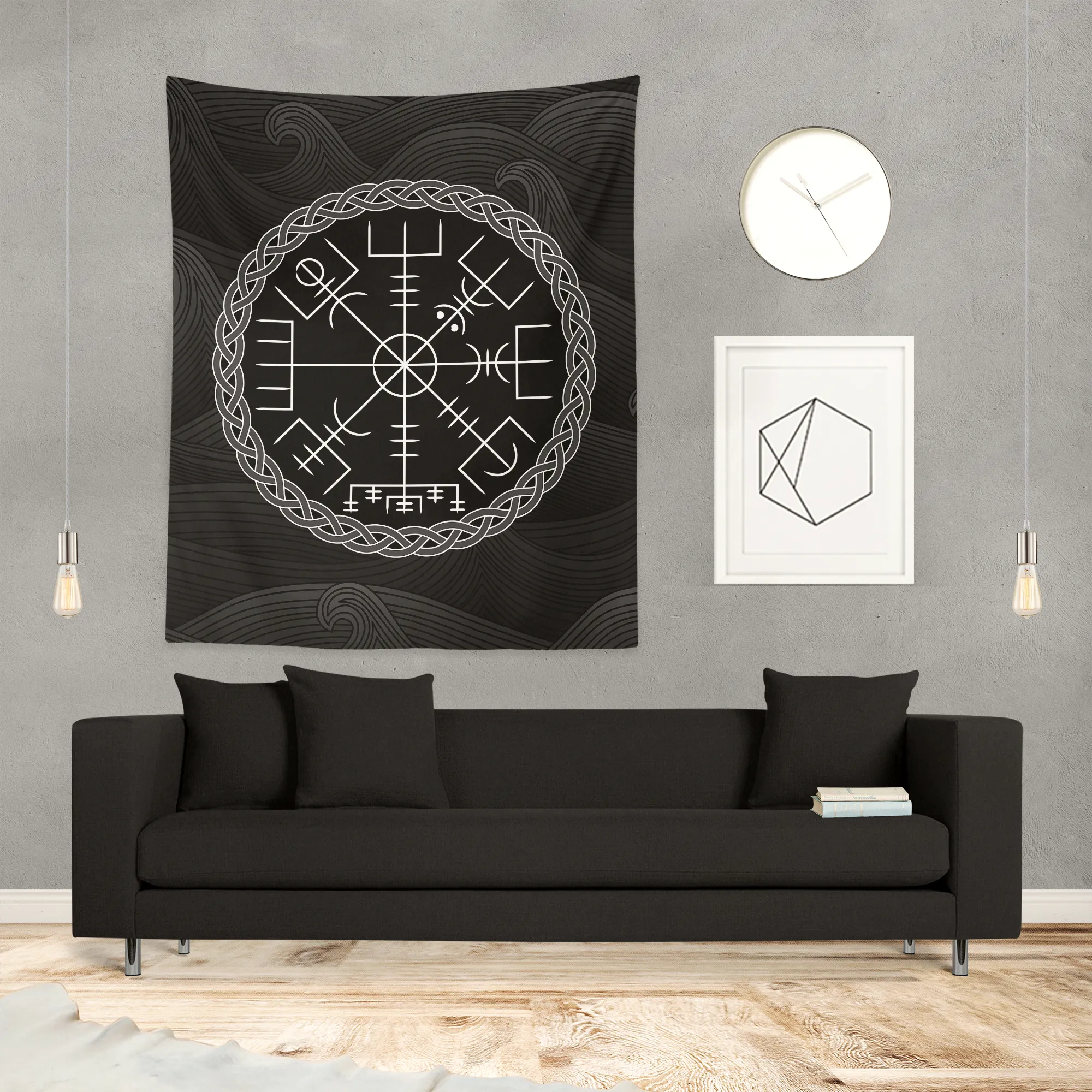 Vegvisir Viking Compass Wall Tapestry