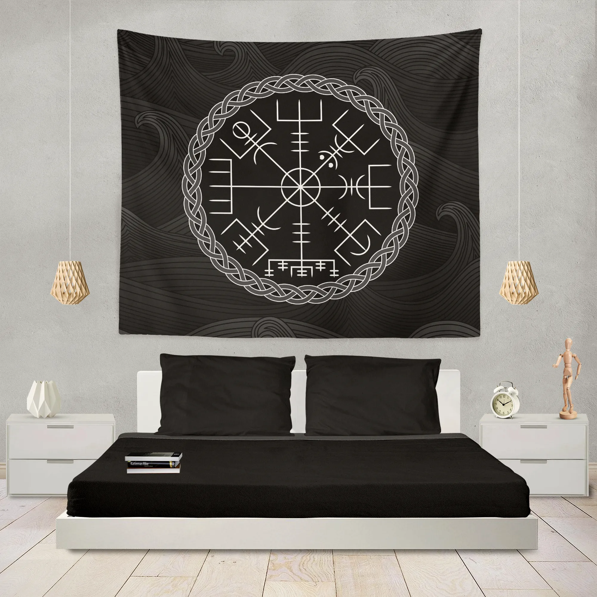 Vegvisir Viking Compass Wall Tapestry